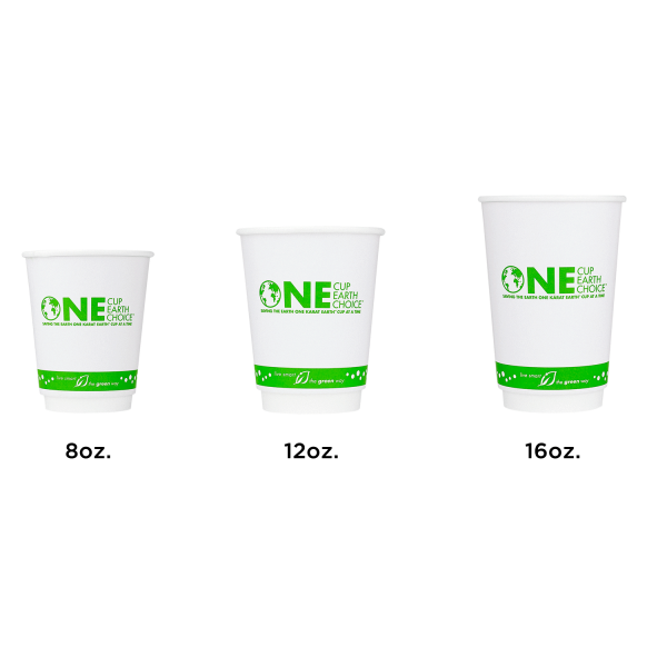 Karat Earth 8oz Eco-Friendly Insulated Paper Hot Cups (80mm), Generic Print - 500 pcs