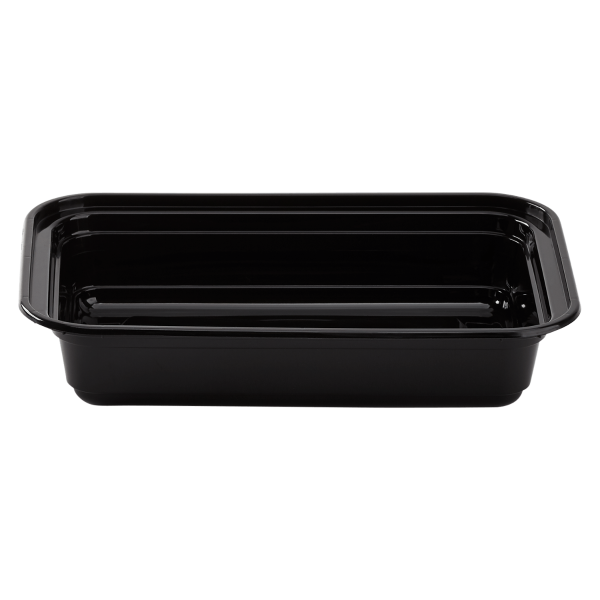 [150 sets] 16 oz PP Injection Molded Microwaveable Rectangular Black Food Containers with lids
