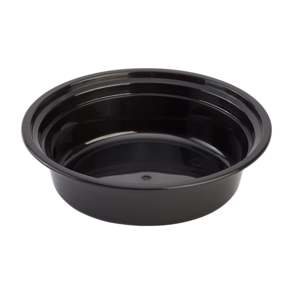 [150 sets] 16 oz PP Plastic Microwavable Round Food Containers & Lids, Black