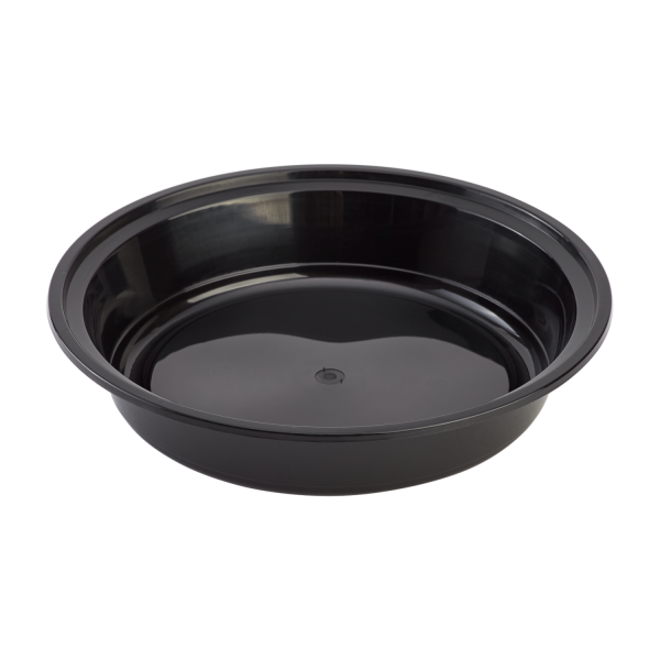 [150 sets] 48 oz PP Plastic Microwavable Round Food Containers & Lids (Black)