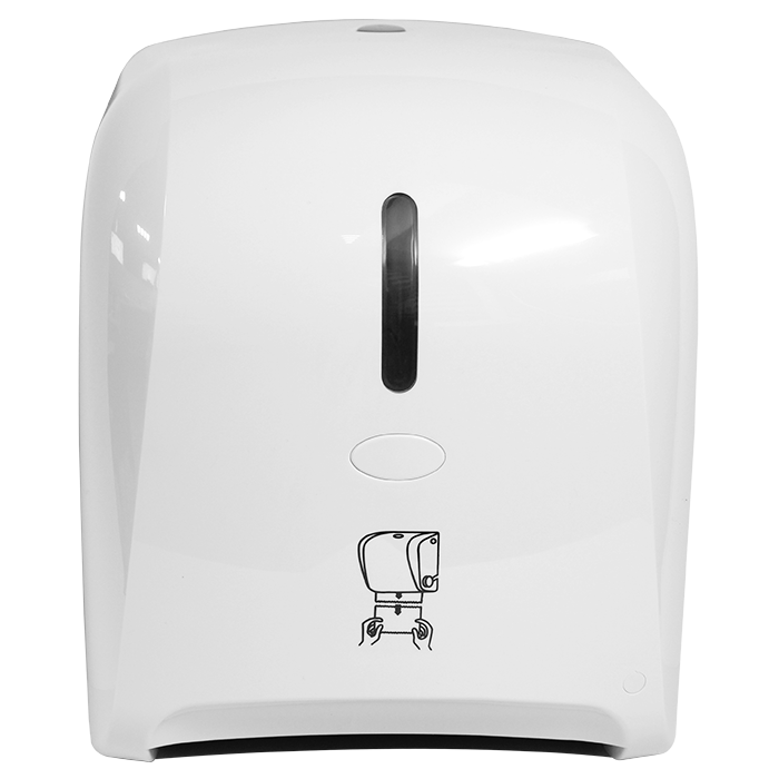 Generic Autocut Manual Hand Towel Roll Dispenser, White - 1 Unit