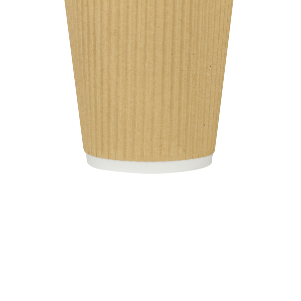 [500 ct] 12 oz Paper Coffee Cups | Ripple | 90 mm | Kraft