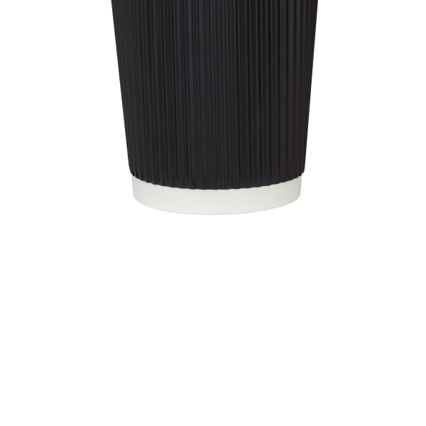 [500 ct] 20 oz Paper Coffee Cups | Ripple | 90 mm | Black
