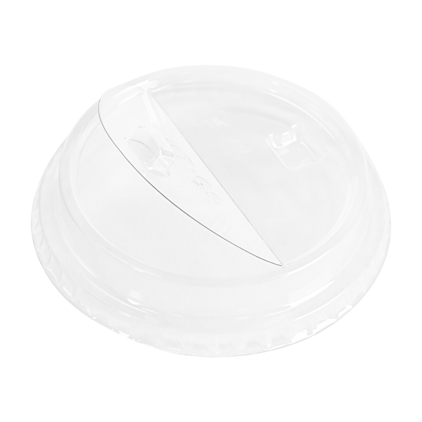 [1,000 ct] Plastic Dome Sipper Lids | PET | 98 mm | Half-Moon Flip Lid