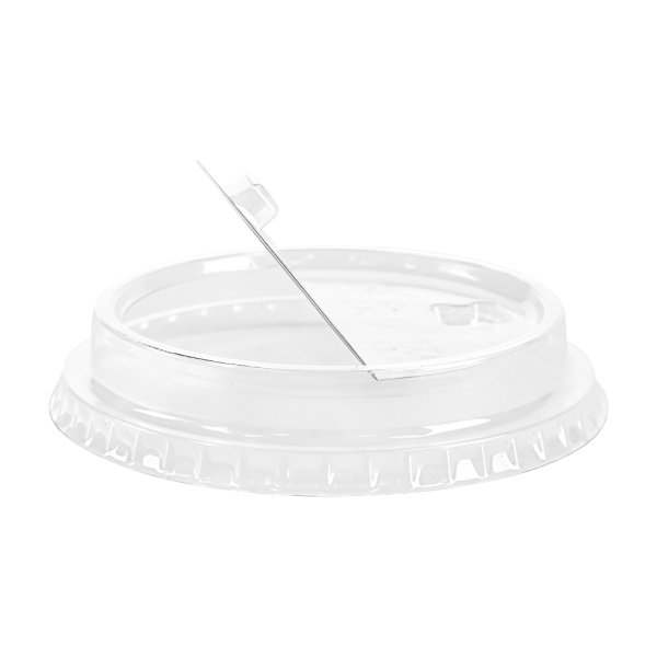 [1,000 ct] Plastic Dome Sipper Lids | PET | 98 mm | Half-Moon Flip Lid