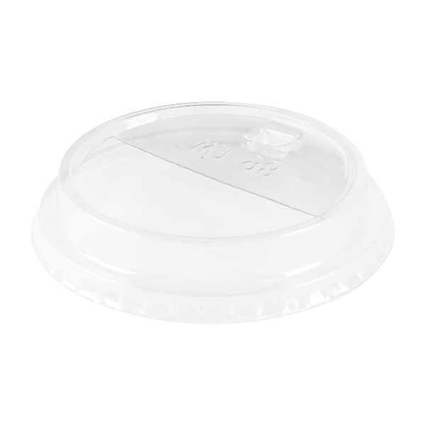 [1,000 ct] Plastic Dome Sipper Lids | PET | 98 mm | Half-Moon Flip Lid