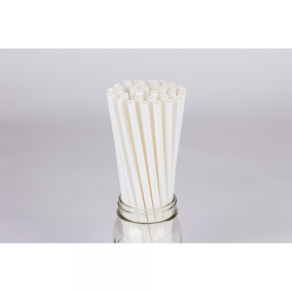 Karat Earth 10.25" Giant Paper Straw (7mm) Paper Wrapped, White - 1,200 pcs
