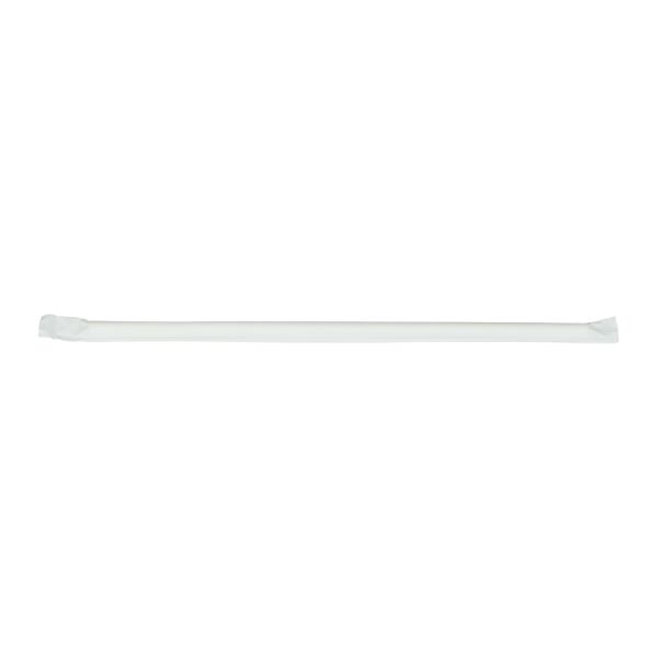 Karat Earth 10.25" Jumbo Paper Straw (5mm) Paper Wrapped, White - 1,200 pcs