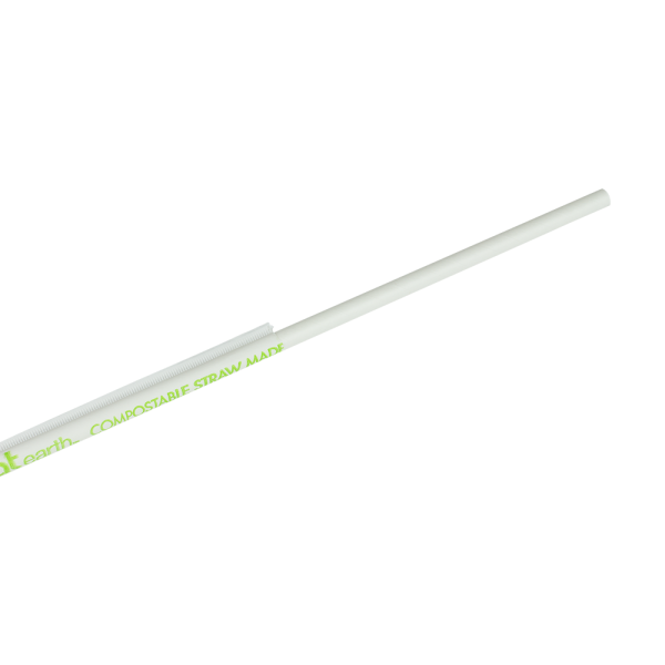 Karat Earth 10.25" Jumbo Paper Straw (5mm) Paper Wrapped, White - 1,200 pcs