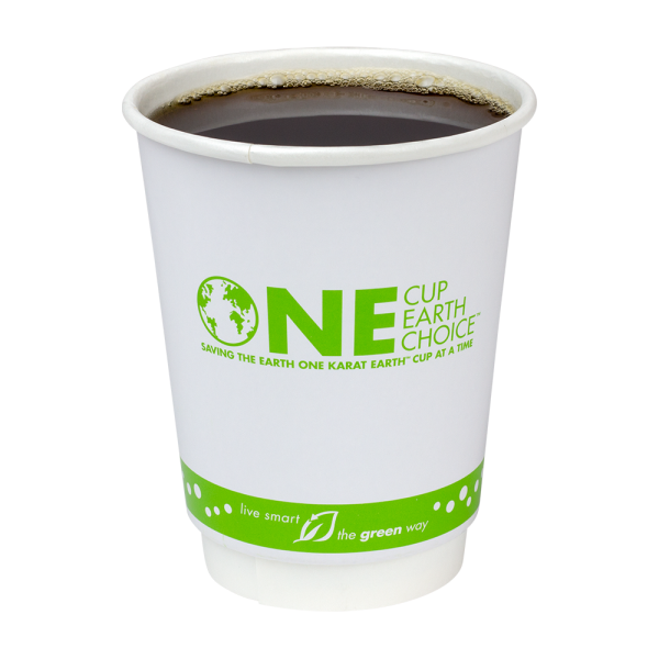 Karat Earth 12oz Eco-Friendly Insulated Paper Hot Cups (90mm), Generic Print- 500 pcs