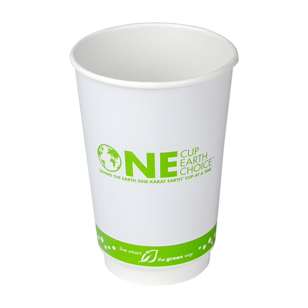 Karat Earth 16oz Eco-Friendly Insulated Paper Hot Cups (90 mm), Generic Print - 500 pcs