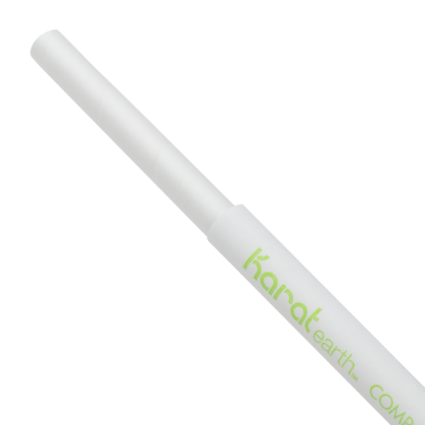 Karat Earth 7.75" Giant Paper Straw (7mm) Paper Wrapped, White - 2,000 pcs