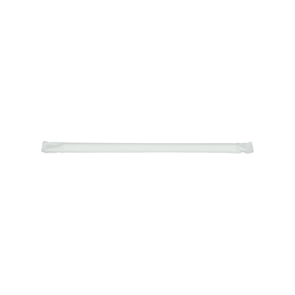 Karat Earth 7.75" Giant Paper Straw (7mm) Paper Wrapped, White - 2,000 pcs