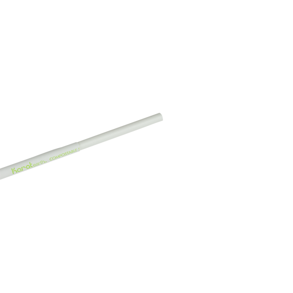 Karat Earth 7.75" Giant Paper Straw (7mm) Paper Wrapped, White - 2,000 pcs