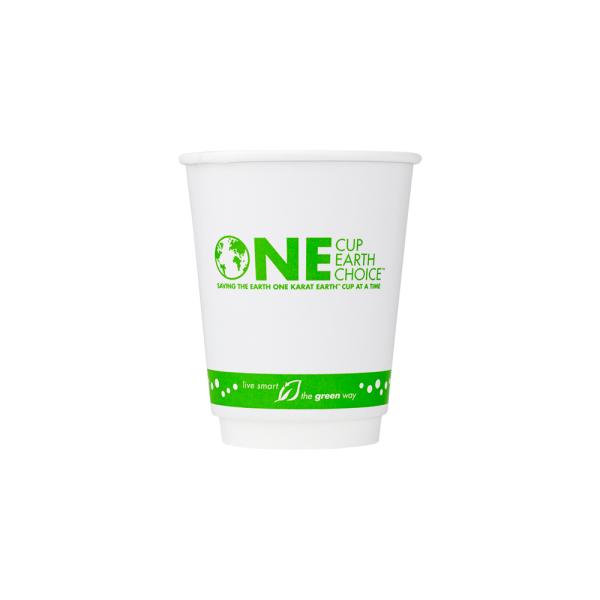 Karat Earth 8oz Eco-Friendly Insulated Paper Hot Cups (80mm), Generic Print - 500 pcs