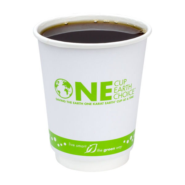 Karat Earth 8oz Eco-Friendly Insulated Paper Hot Cups (80mm), Generic Print - 500 pcs