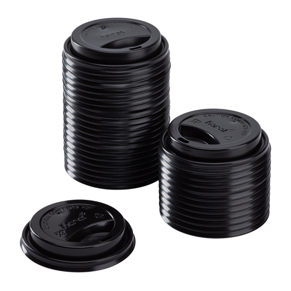 [1,000 ct] 10-24 oz Paper Coffee Cup Lids | 90 mm | Black