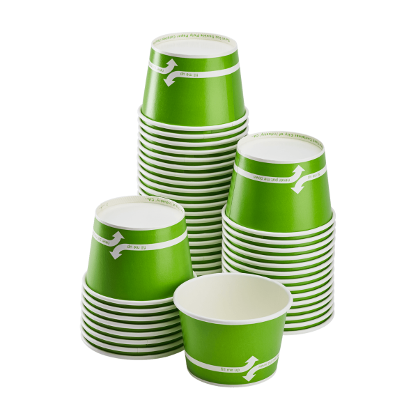 [1,000 ct] 16 oz Paper Food Containers | 112 mm | Green