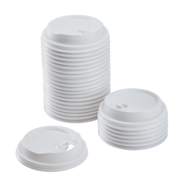 [1,000 ct] 10-24 oz Paper Coffee Cup Lids | 90 mm | White | Flip-Top