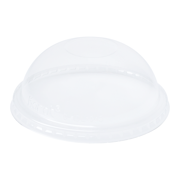 [600 ct] 32 oz Plastic Dome Cup Lids | PET | No Hole | 104.5 mm