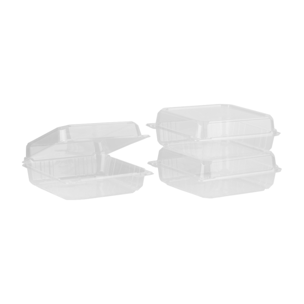 Karat Earth 9''x9" PLA Hinged Container, Clear - 200 pcs