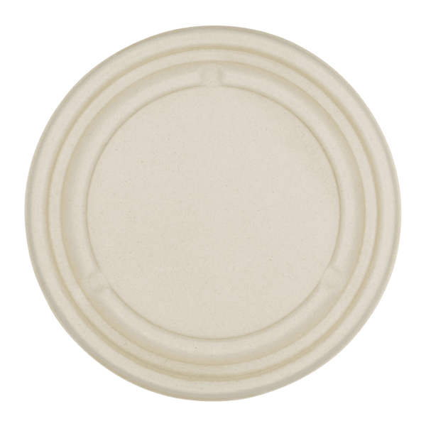 Karat Earth Bagasse Flat Lid for 16-24 oz Bagasse Take Out Bowl, Round - 500 pcs