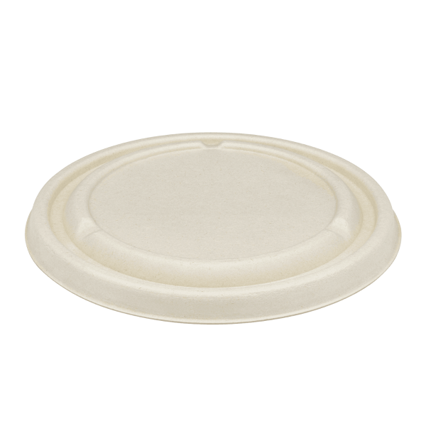 Karat Earth Bagasse Flat Lid for 16-24 oz Bagasse Take Out Bowl, Round - 500 pcs