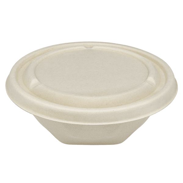 Karat Earth Bagasse Flat Lid for 16-24 oz Bagasse Take Out Bowl, Round - 500 pcs