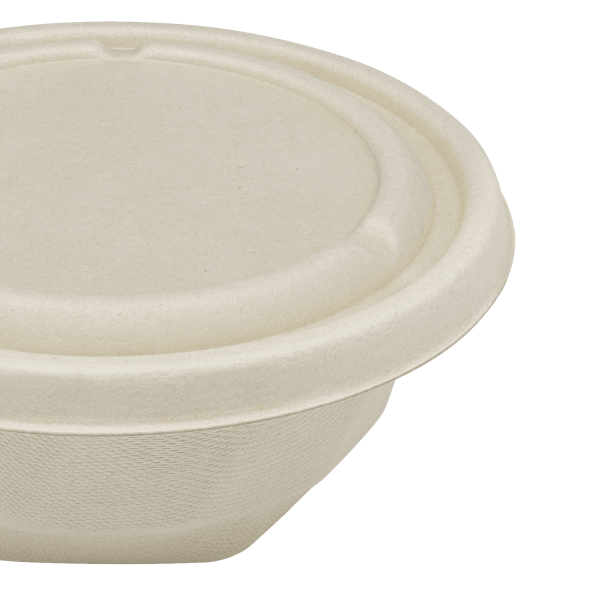 Karat Earth Bagasse Flat Lid for 16-24 oz Bagasse Take Out Bowl, Round - 500 pcs