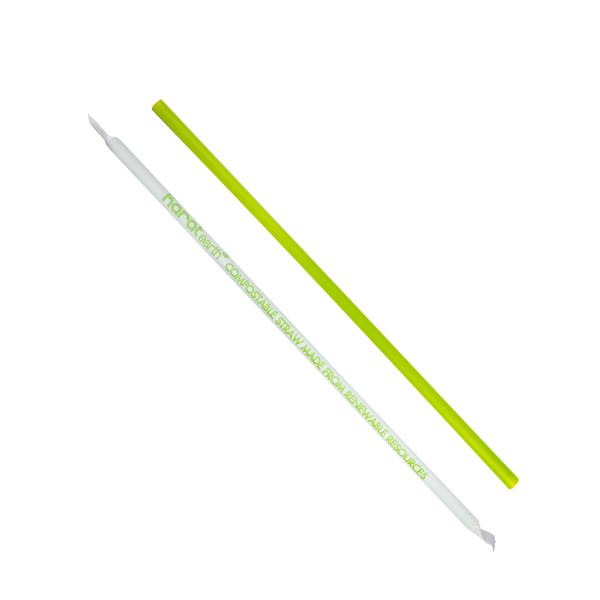Karat Earth 9.5" PLA Jumbo Straw Paper Wrapped, Green - 4,800 pcs