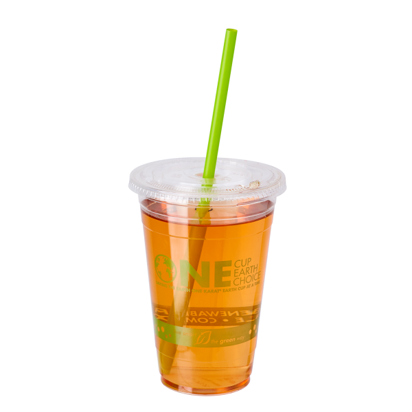 Karat Earth 8.75" Giant PLA Straw (7mm) Paper Wrapped, Green - 2,500 pcs
