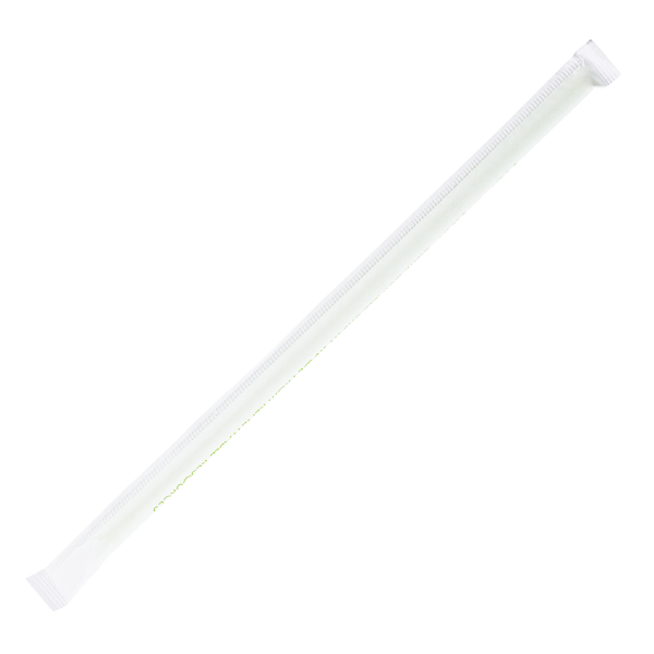Karat Earth 8.75" Giant PLA Straw (7mm) Paper Wrapped, Green - 2,500 pcs
