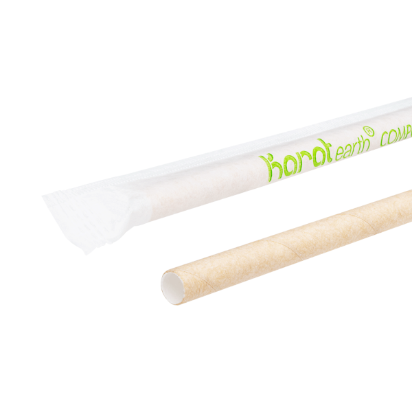 Karat Earth 10.25" Paper Jumbo Straw Paper Wrapped, Kraft - 1,200 pcs