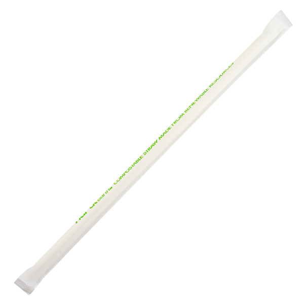 Karat Earth 9" Jumbo Paper Straw Wrapped, White - 1,200 pcs