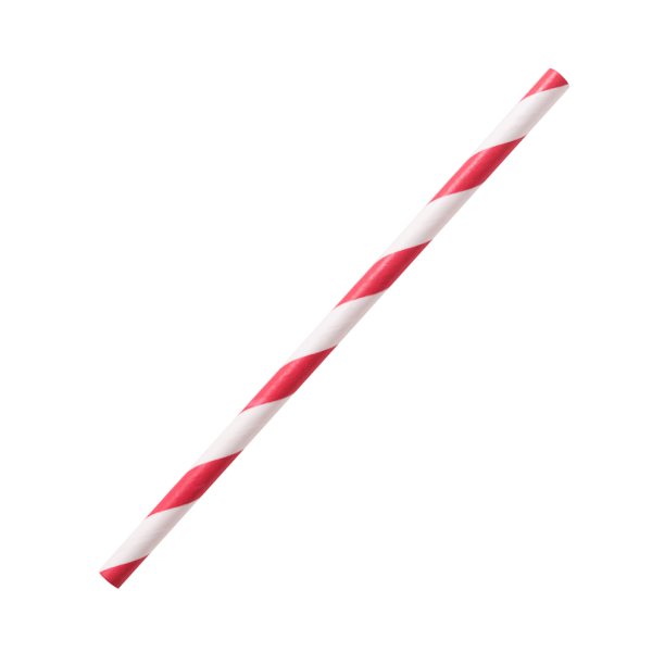 Karat Earth 5.25" Stir Paper Straw(5mm) Unwrapped, Red Spiral - 2,000 pcs