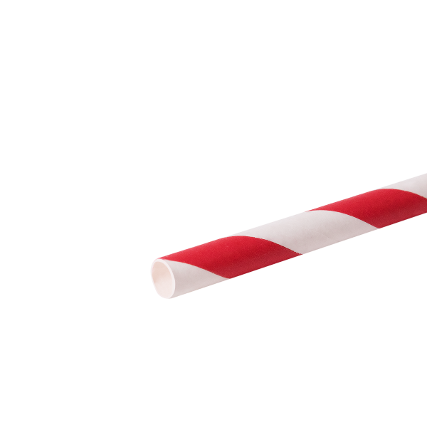 Karat Earth 5.25" Stir Paper Straw(5mm) Unwrapped, Red Spiral - 2,000 pcs