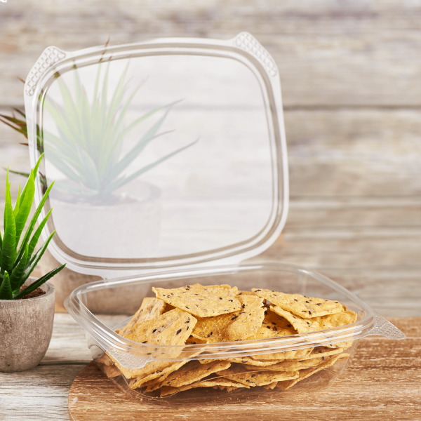 Karat Earth 24oz PLA Hinged Deli Container - 200 pcs