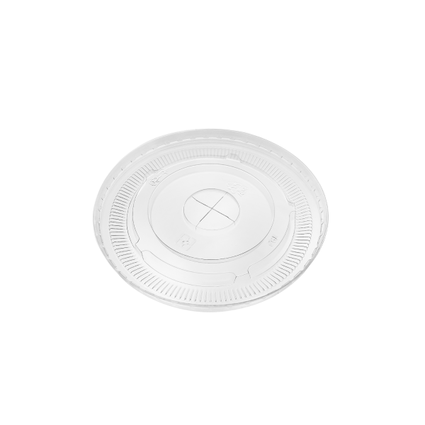 Karat Earth PLA Flat Lid for Eco-Friendly 12-22 oz Paper Cold Cup (90mm) - 1,000 pcs