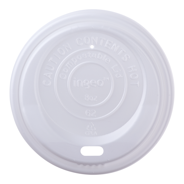 Karat Earth 80mm Compostable Sipper Dome Lids for 8oz Hot Cups - 1,000 pcs