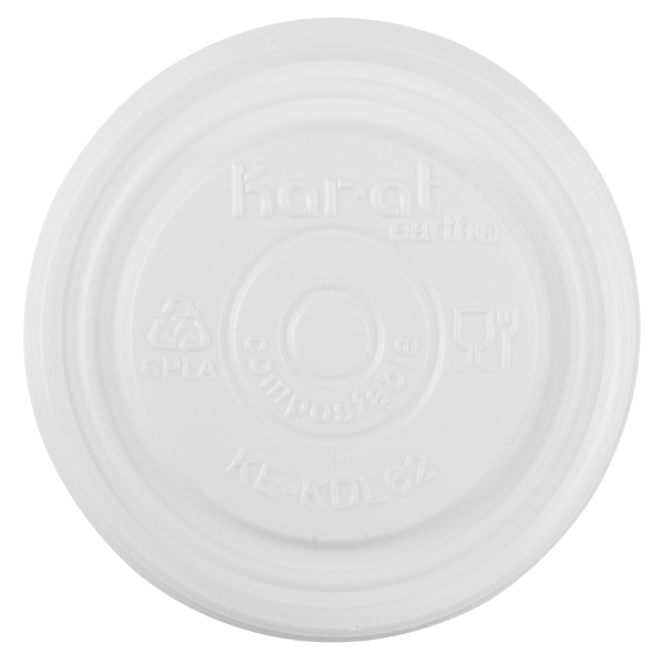 Karat Earth 62mm Compostable Flat Lid for 2 oz Eco-Friendly Paper Portion Cup - 2,000 pcs