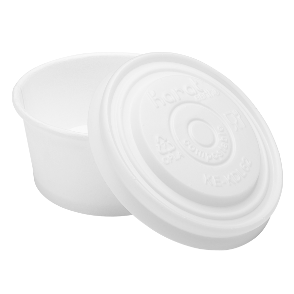 Karat Earth 62mm Compostable Flat Lid for 2 oz Eco-Friendly Paper Portion Cup - 2,000 pcs