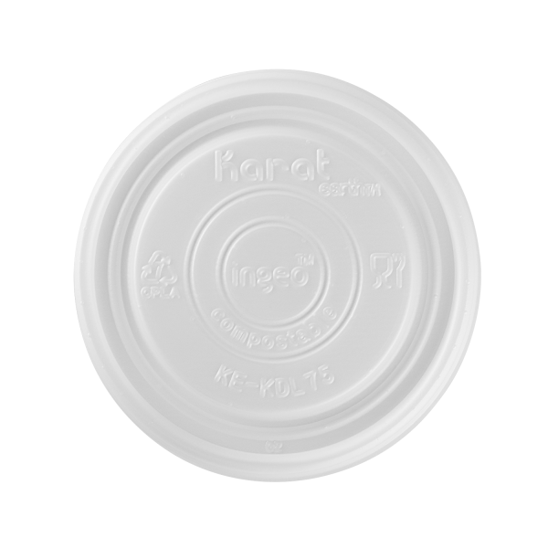 Karat Earth 75.3mm Flat Lid for 4oz Compostable Paper Food Container & Paper Portion Cups - 1,000 pcs
