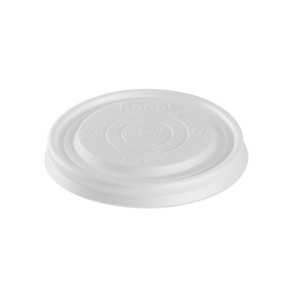 Karat Earth 75.3mm Flat Lid for 4oz Compostable Paper Food Container & Paper Portion Cups - 1,000 pcs
