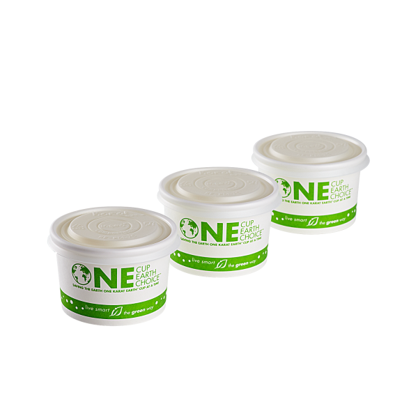 Karat Earth 75.3mm Flat Lid for 4oz Compostable Paper Food Container & Paper Portion Cups - 1,000 pcs