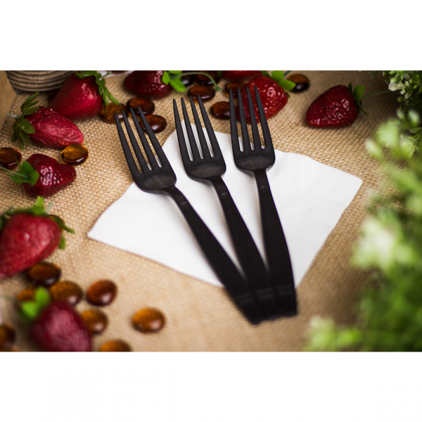Karat Earth Heavy Weight Bio-Based Forks, Black - 1,000 pcs