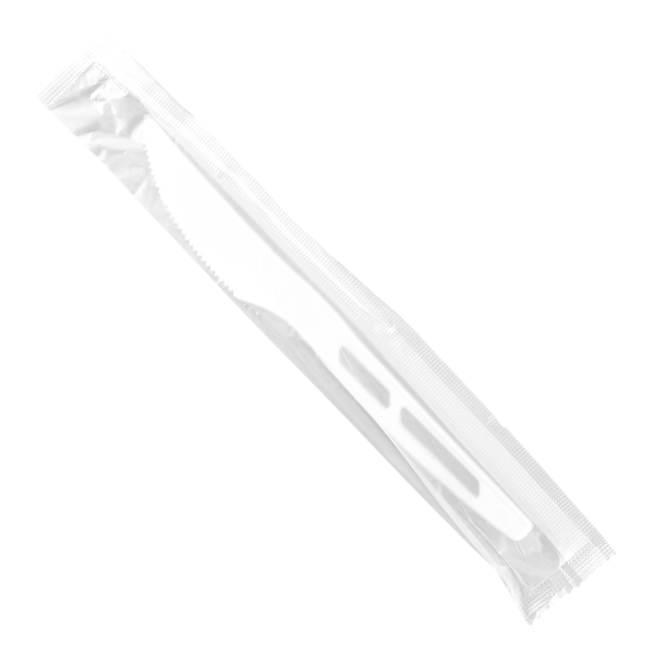 Karat Earth Heavy Weight CPLA Compostable Knife Wrapped, White - 750 pcs