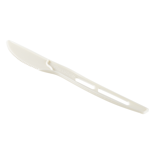 Karat Earth Heavy Weight CPLA Compostable Knife Wrapped, White - 750 pcs