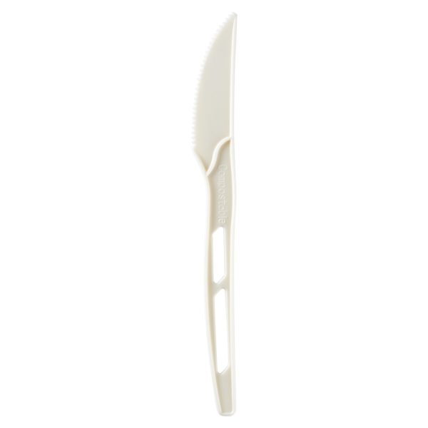 Karat Earth Heavy Weight CPLA Compostable Knife Wrapped, White - 750 pcs