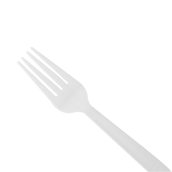 Karat Earth PLA Medium-Heavy Weight Compostable Forks Bulk Box, Natural - 1,000 pcs