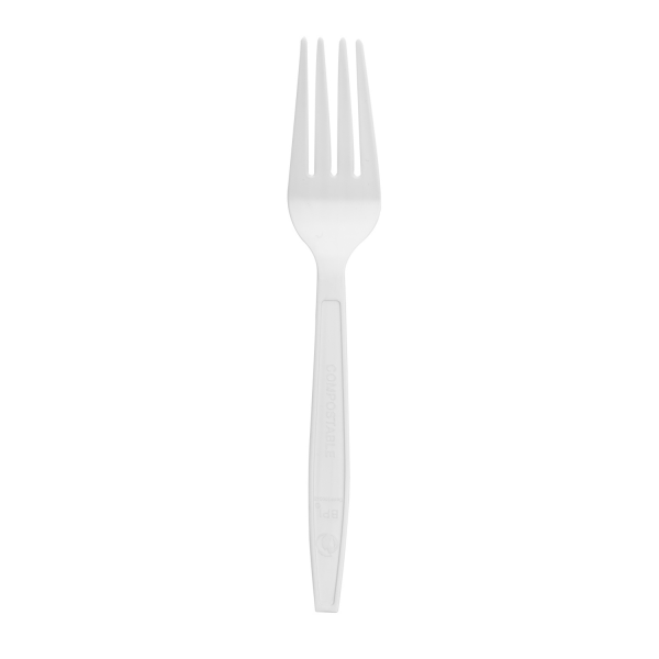 Karat Earth PLA Medium-Heavy Weight Compostable Forks Bulk Box, Natural - 1,000 pcs